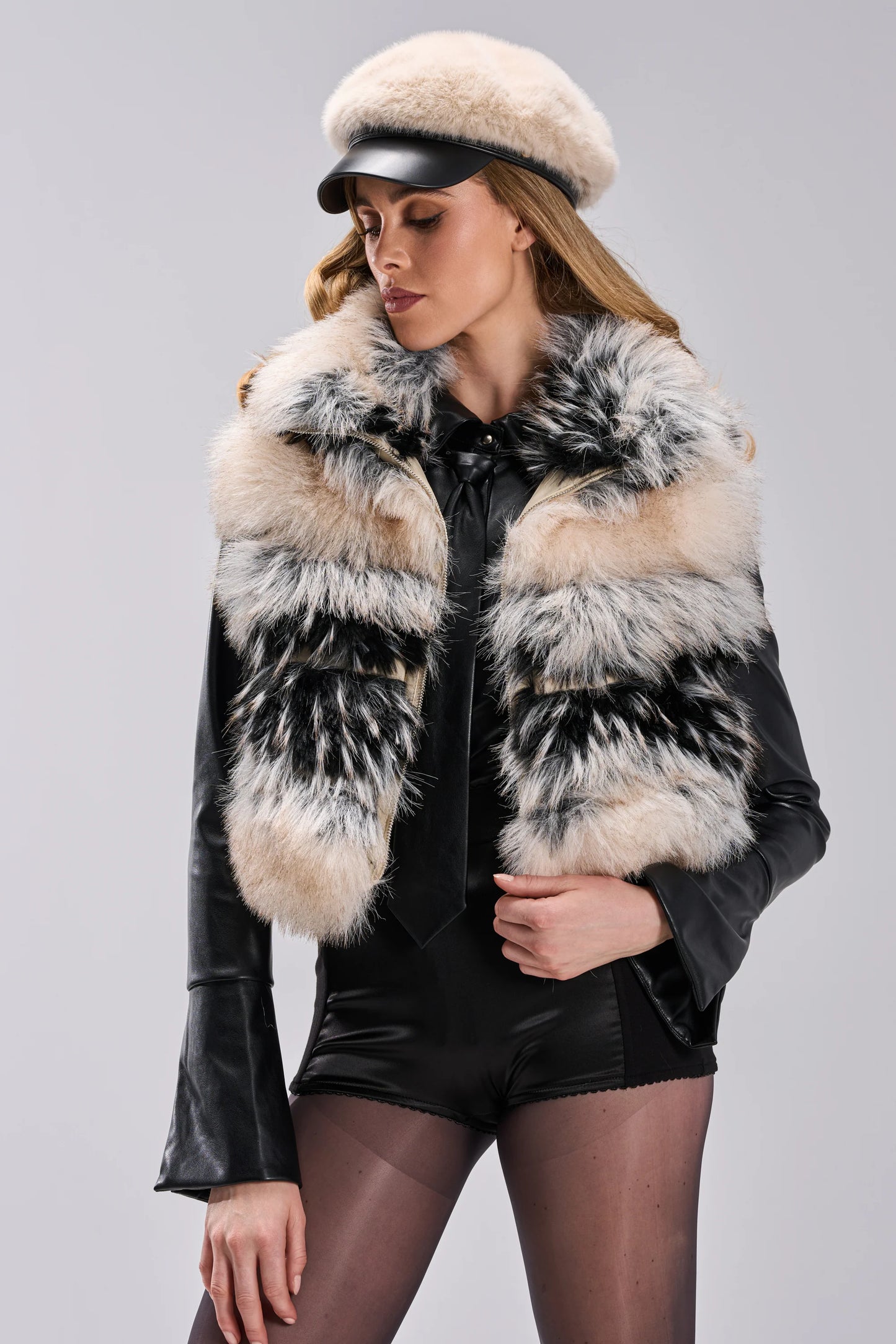 Gilet 'Glory' Long en Fausse Fourrure