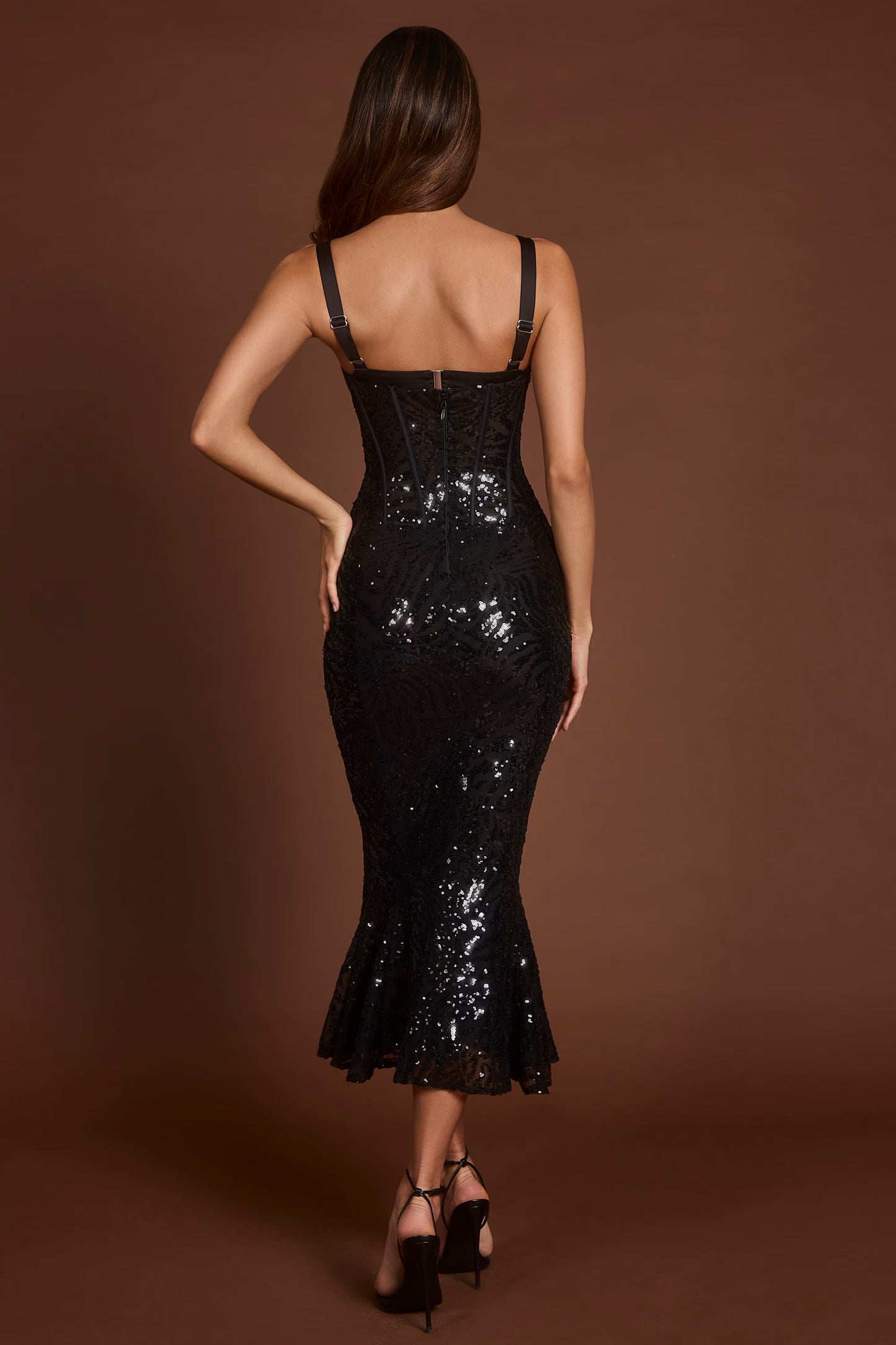 Robe Longueur Midi 'Scarlett' Corset Zèbre Brodée