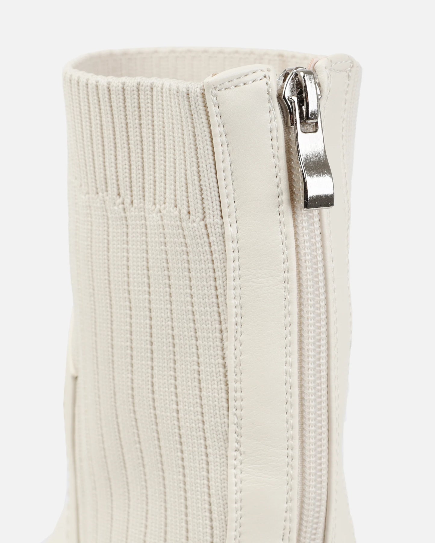 Bottines 'Brooklyn' Chunky en Tricot Couleur Pierre