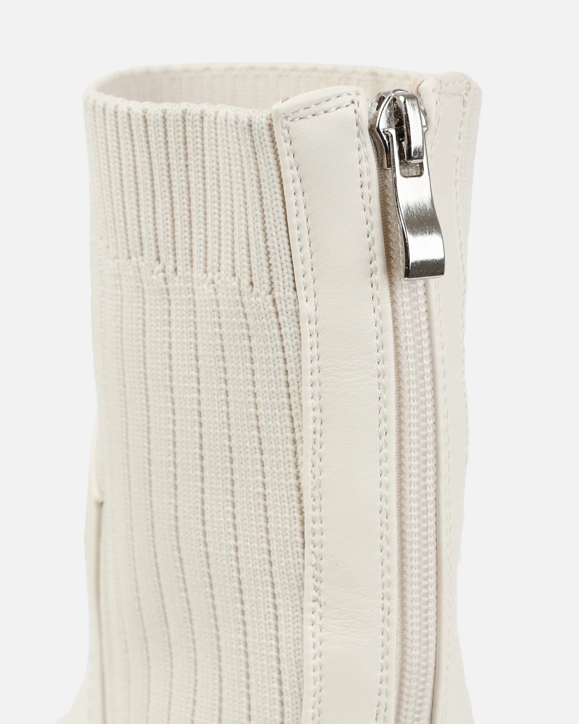 Bottines 'Brooklyn' Chunky en Tricot Couleur Pierre