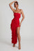 Maeveli Robe Maxi Bustier à Volants - Rouge