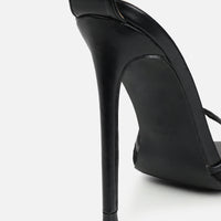 Sandales à Talon en Dentelle Noires