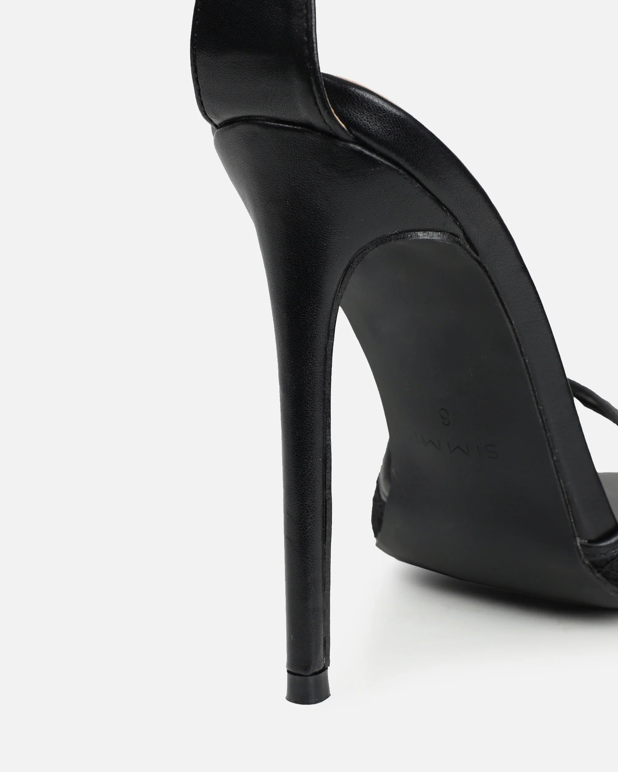 Sandales à Talon en Dentelle Noires