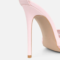 Sandales à Talon en Dentelle Rose