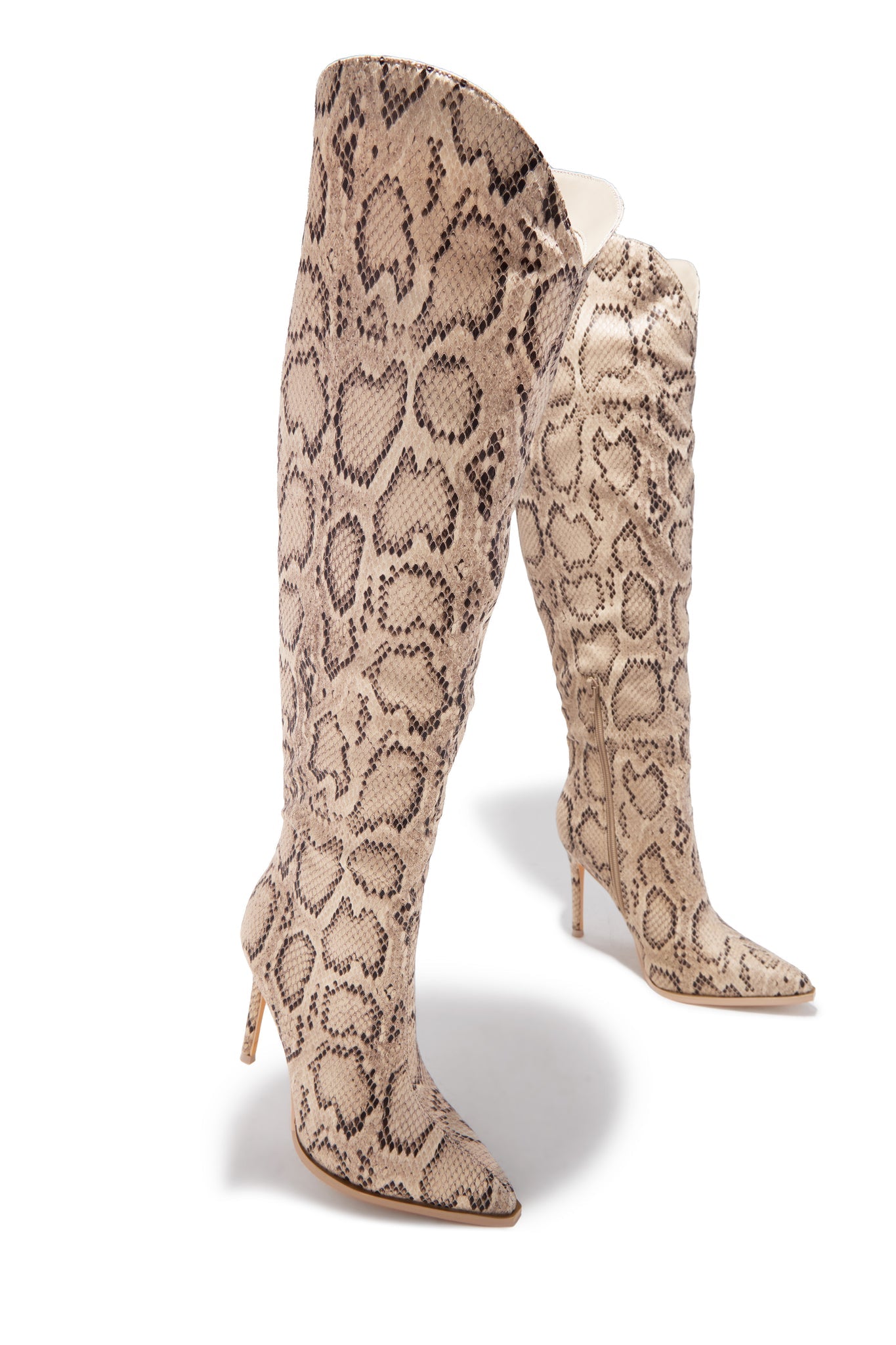 Bottes Montantes 'Whitney' Talon Aiguille Imprimé Serpent