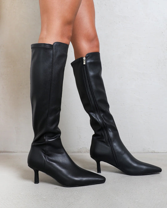 Bottes Montantes Noires Extensibles