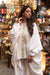 Off white high low kaftan blouse