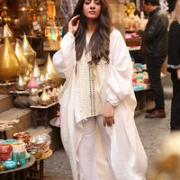 Off white high low kaftan blouse