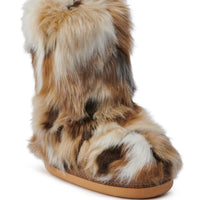 Bottines Plates 'Aspen' en Fausse Fourrure Marron