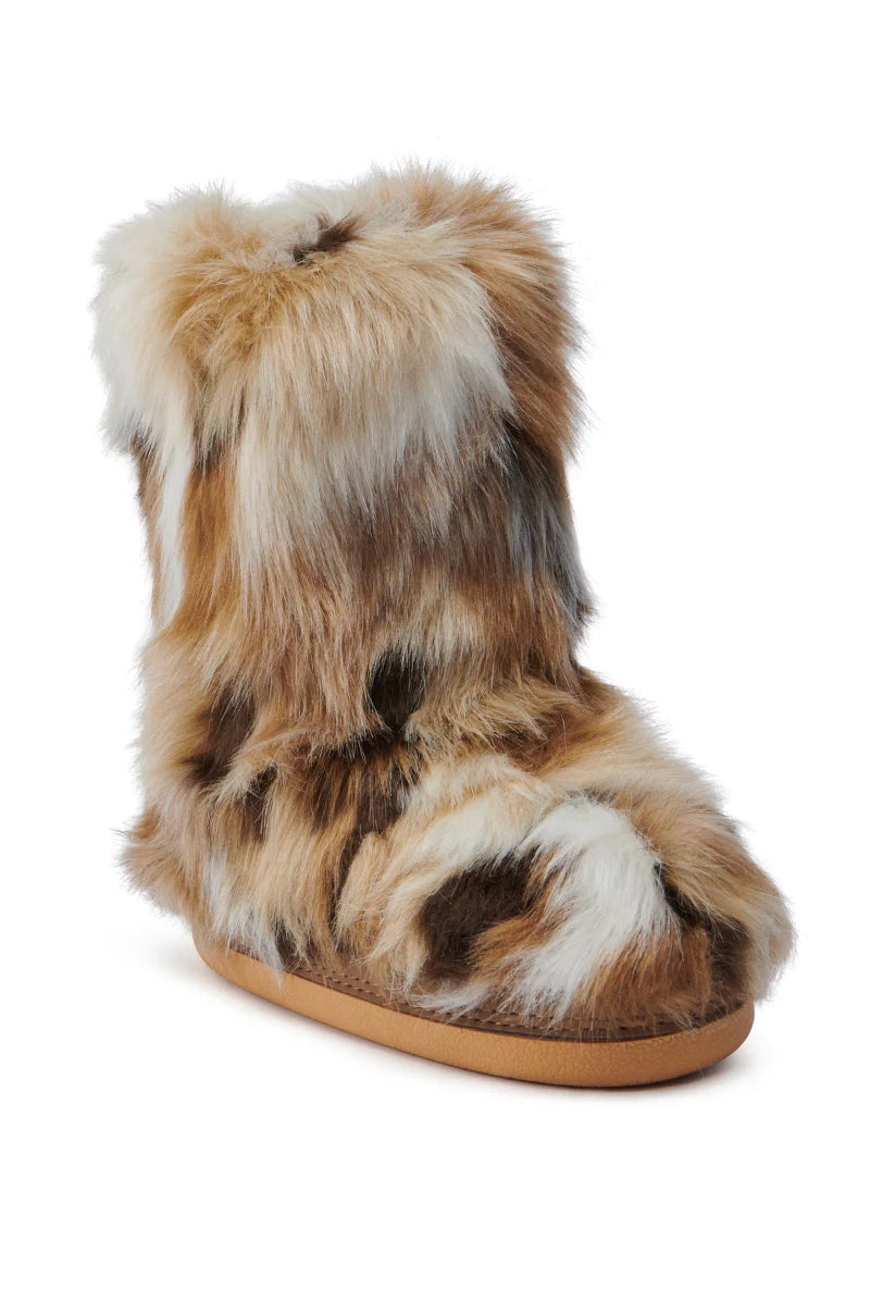 Bottines Plates 'Aspen' en Fausse Fourrure Marron