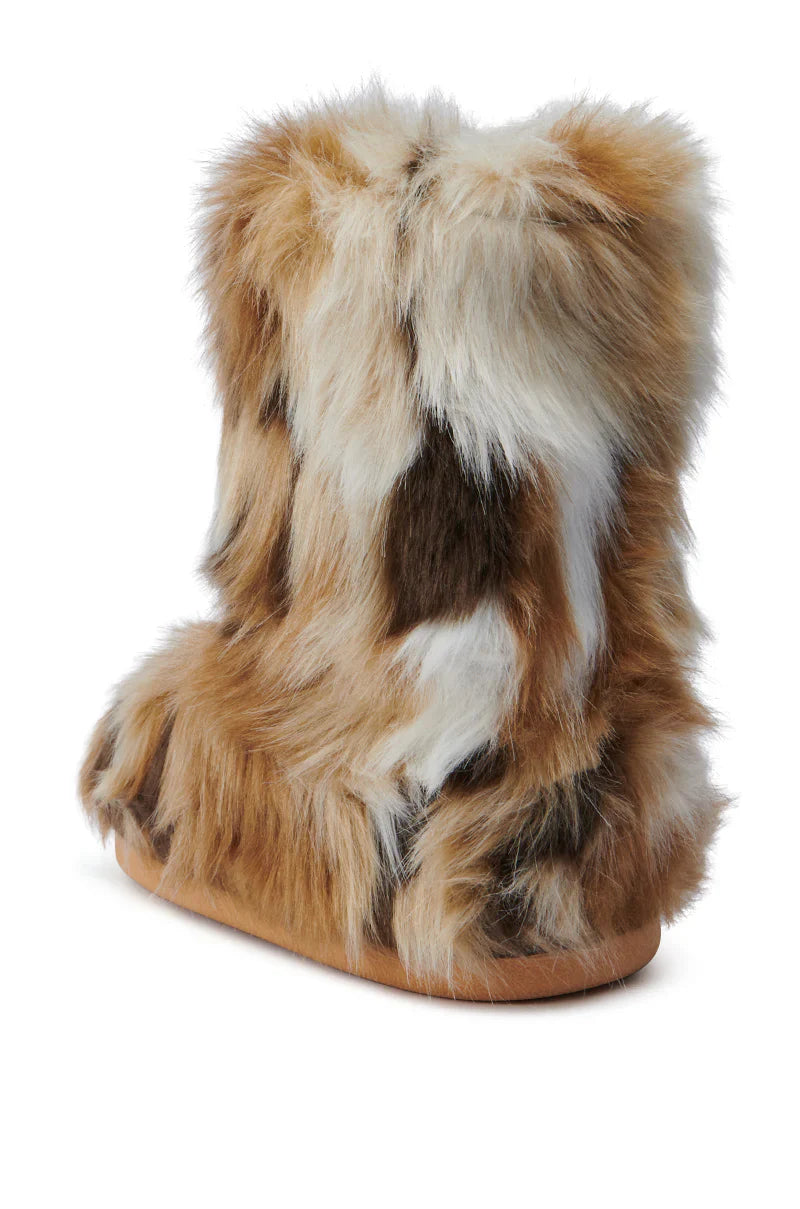 Bottines Plates 'Aspen' en Fausse Fourrure Marron
