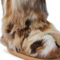 Bottines Plates 'Aspen' en Fausse Fourrure Marron