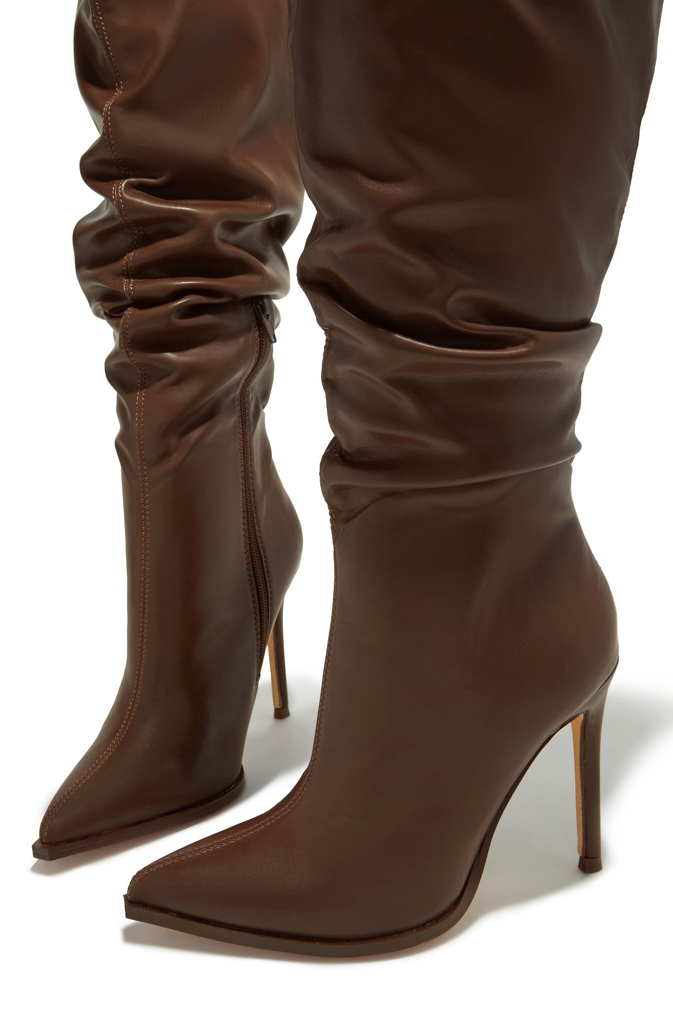 Bottes Montantes 'Whitney' à Talon Aiguille, Marron