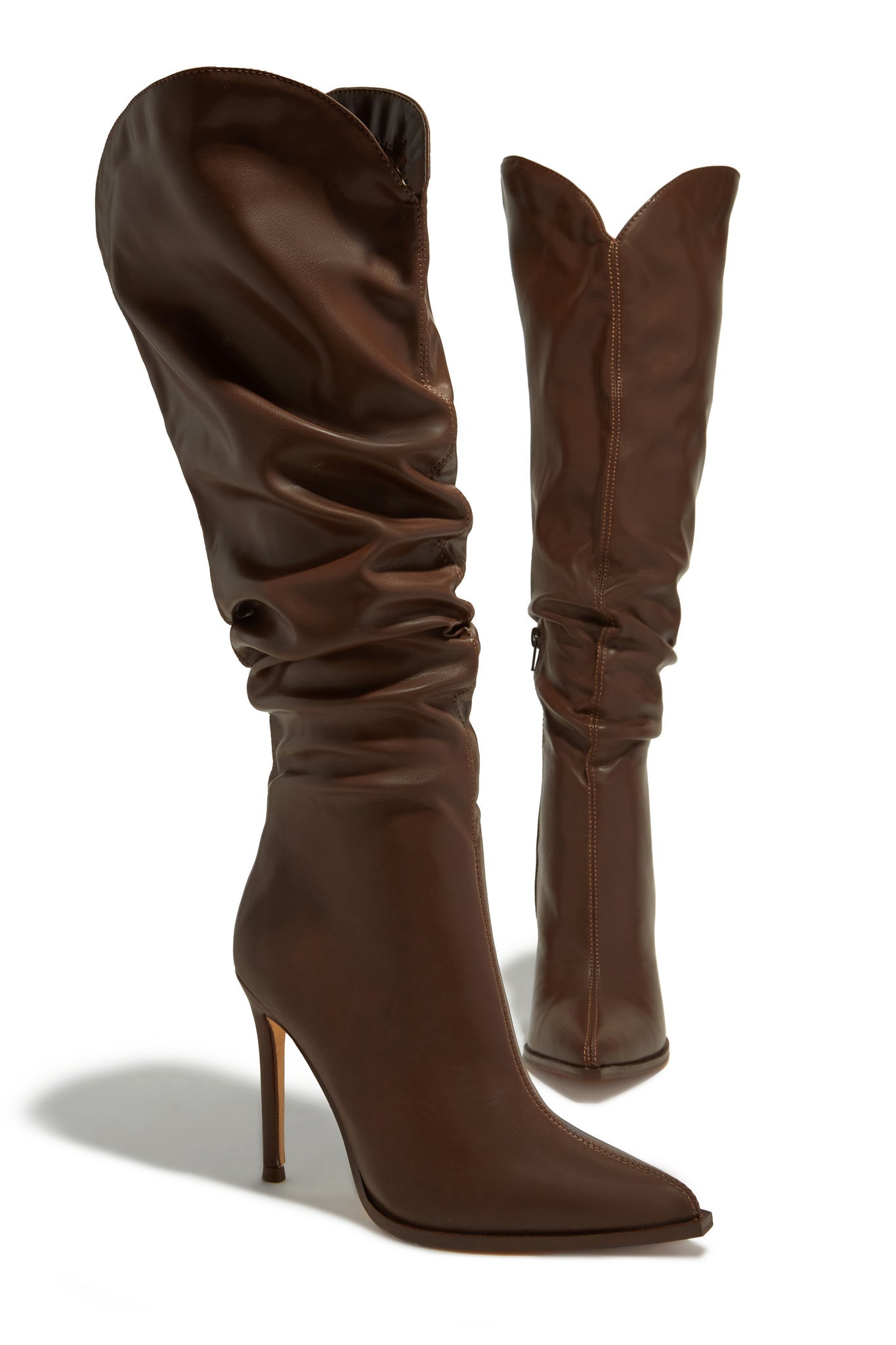 Bottes Montantes 'Whitney' à Talon Aiguille, Marron