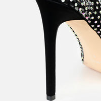 Escarpins Noirs en Résille Ornés de Strass