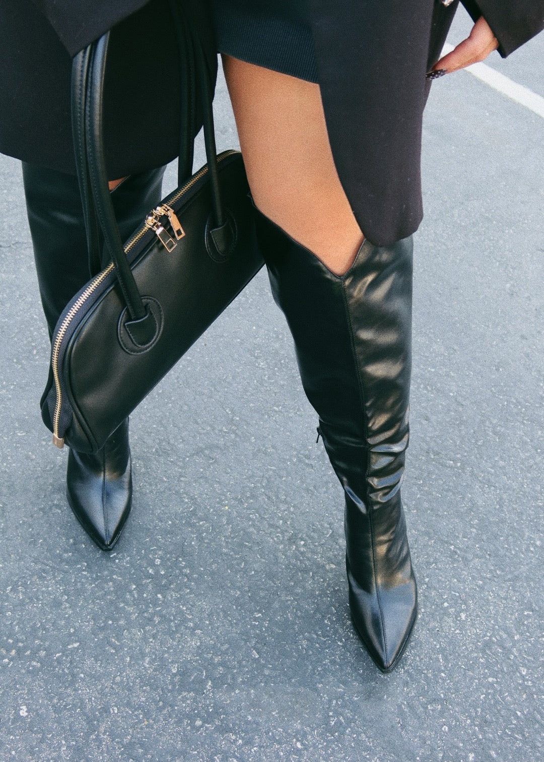 Bottes Montantes 'Whitney' à Talon Aiguille, Noires